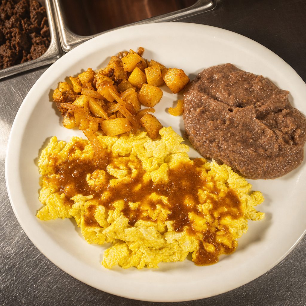 Huevos A La Mexicana Plate.
